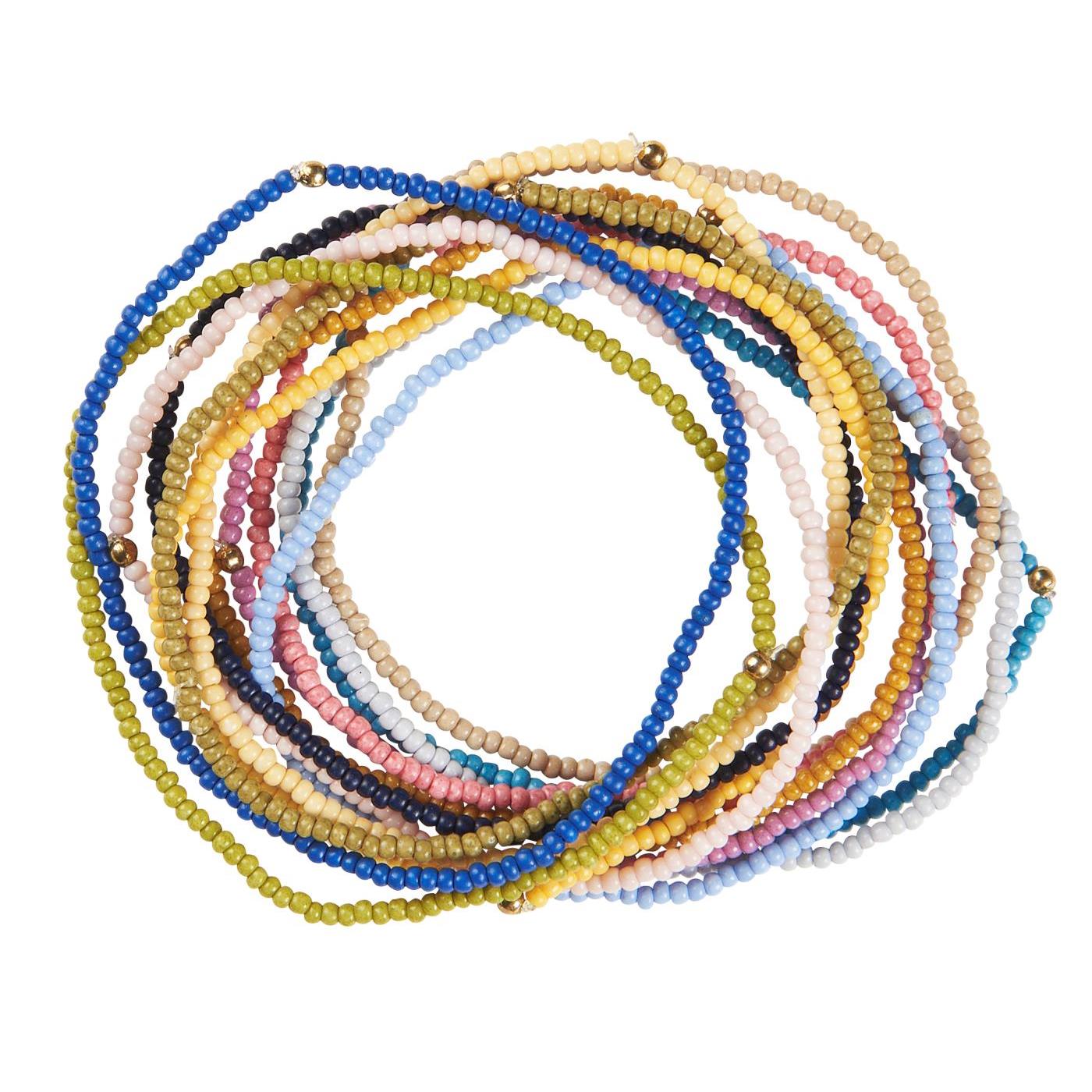 Armband aus Glasperlen mit kleiner Metallperle