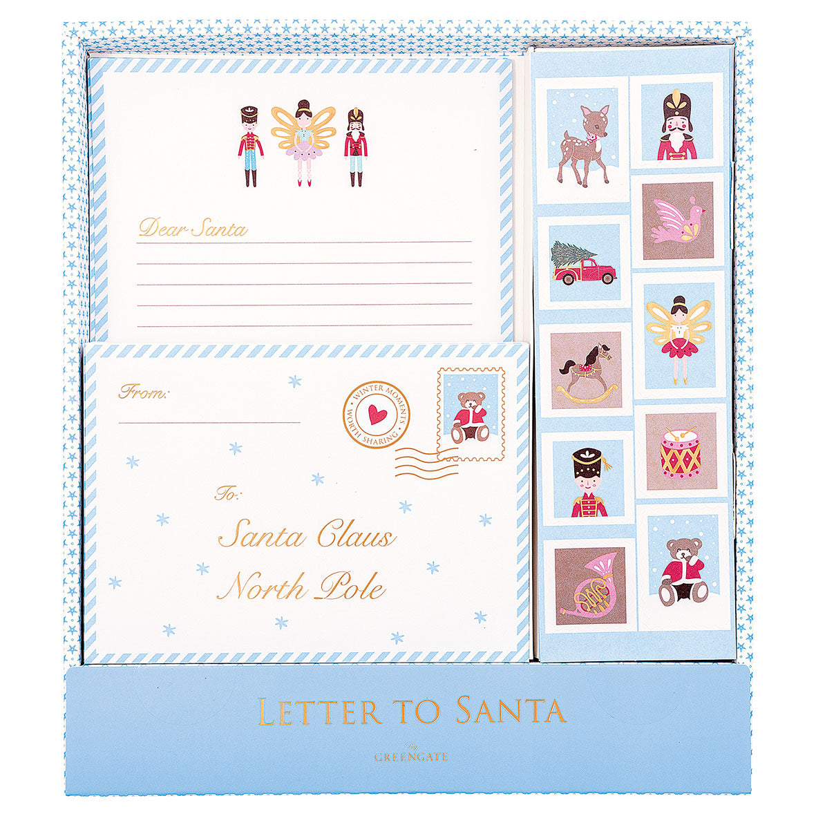Letter writing set Xmas white 12pcs