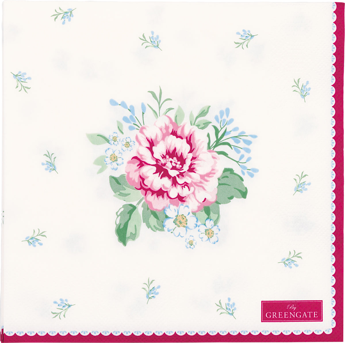 Papierservietten Alivia white large, 20pcs