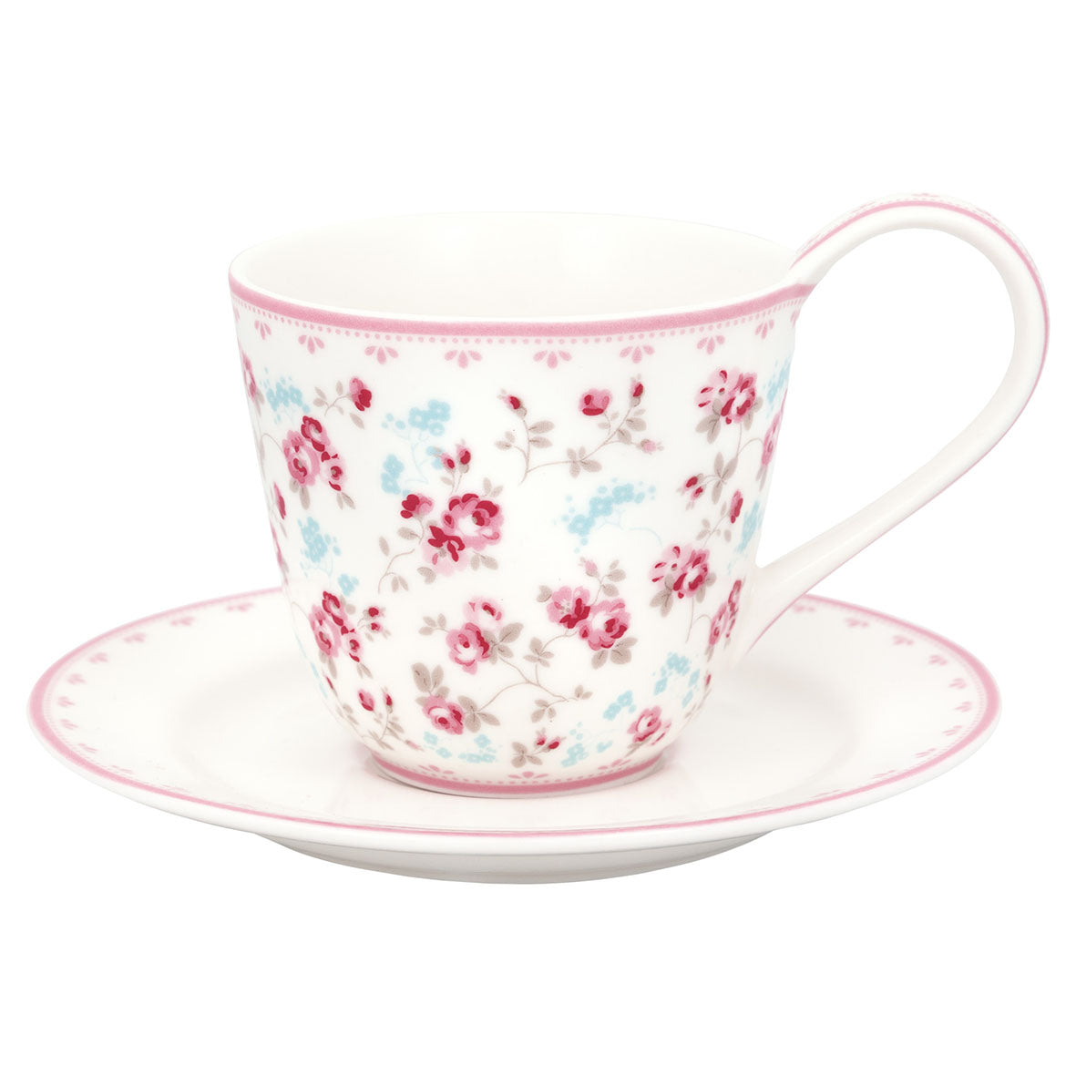 Cup & saucer Elsy white