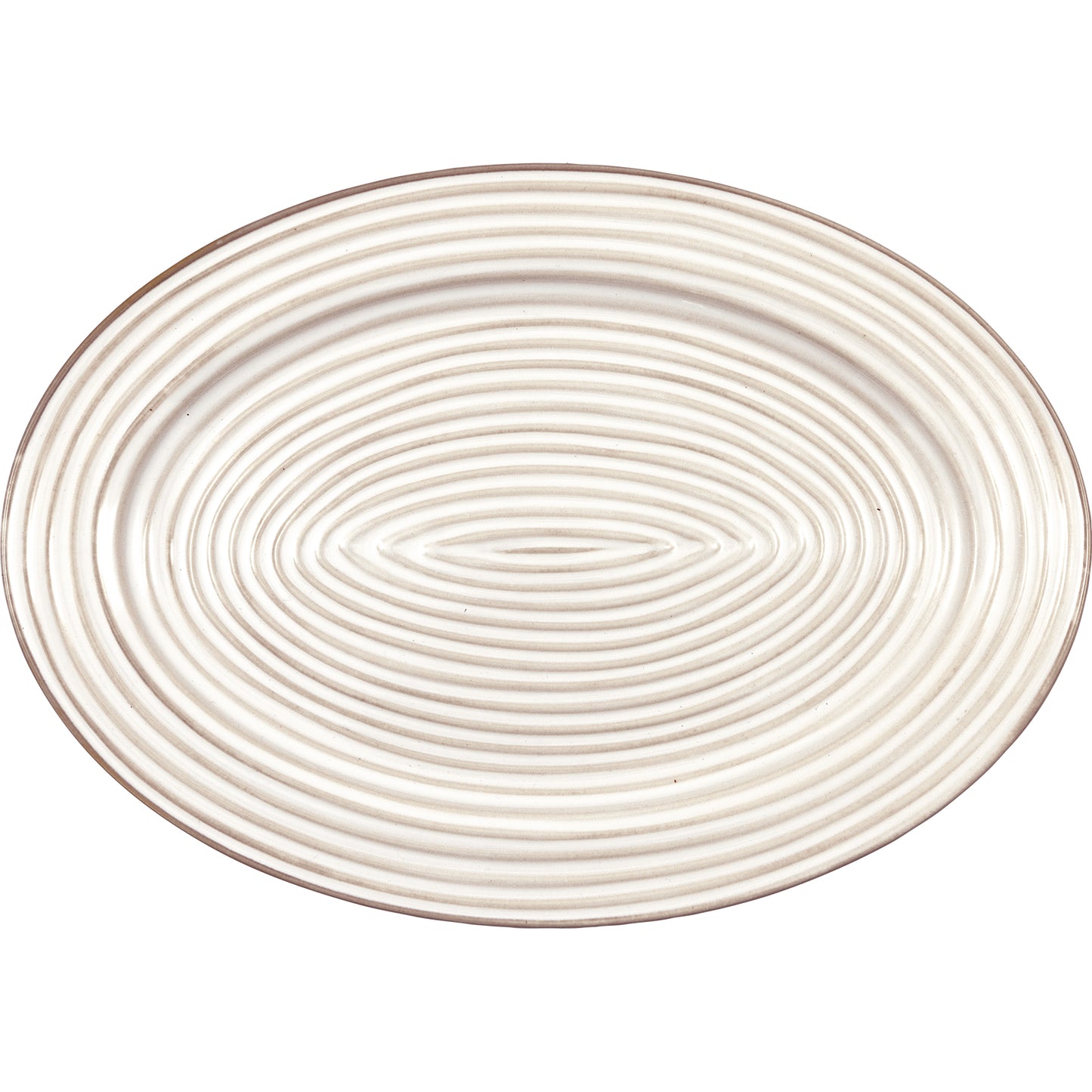 Oval serving plate Dunes white