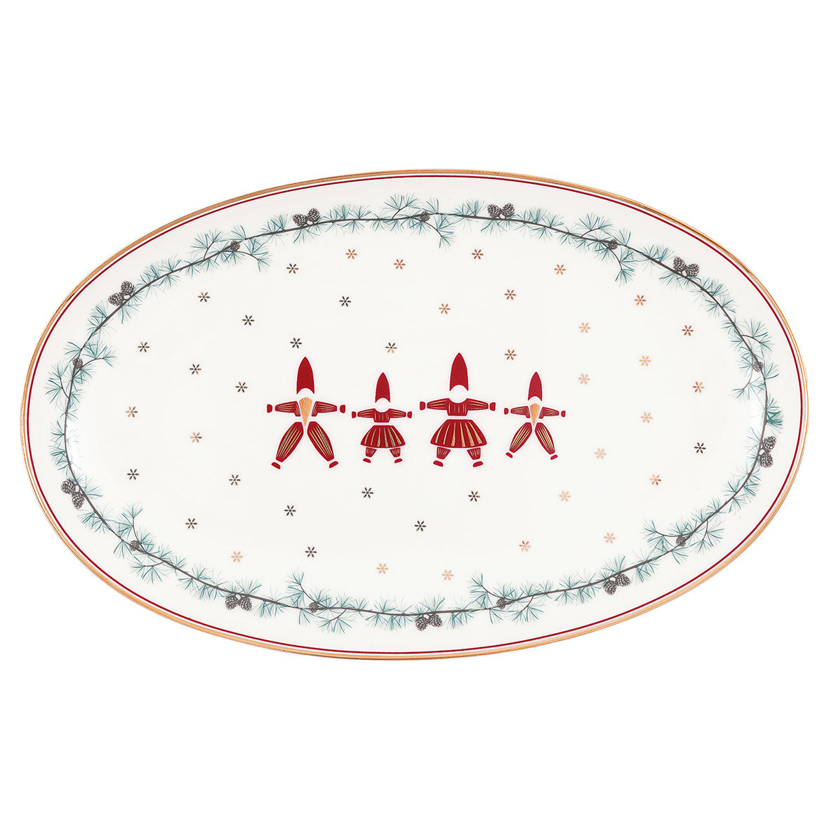 Oval serving plate Juana white small