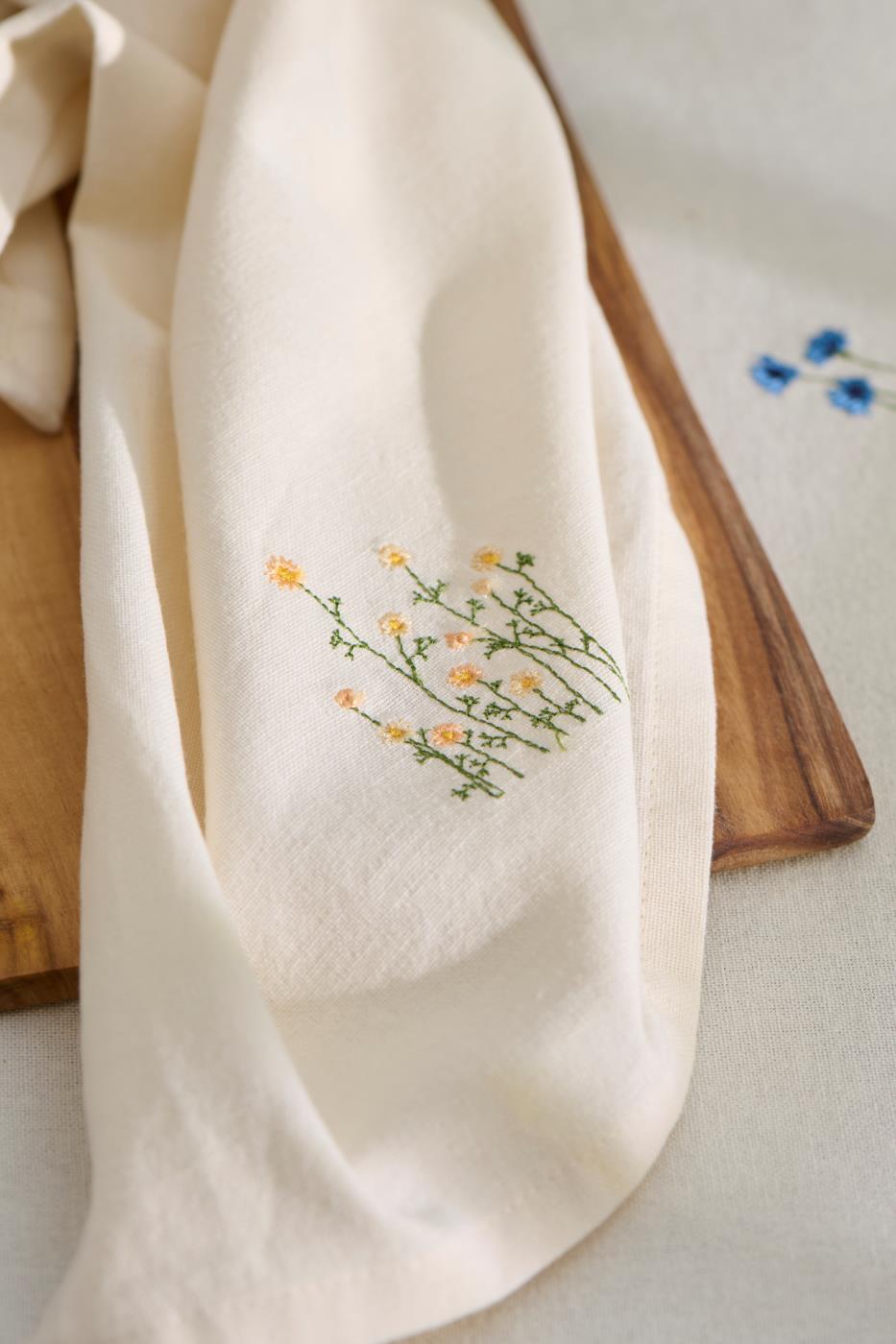 Geschirrtuch Flora mit gelben Butterblumen