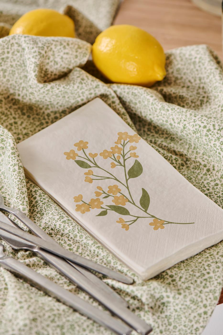 Serviette gelbe Blume 16 Stck