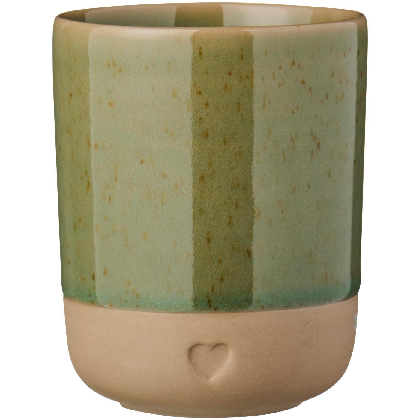 Mug, mattbrauner Ton/grün