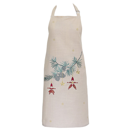 Apron Juana sand w emb