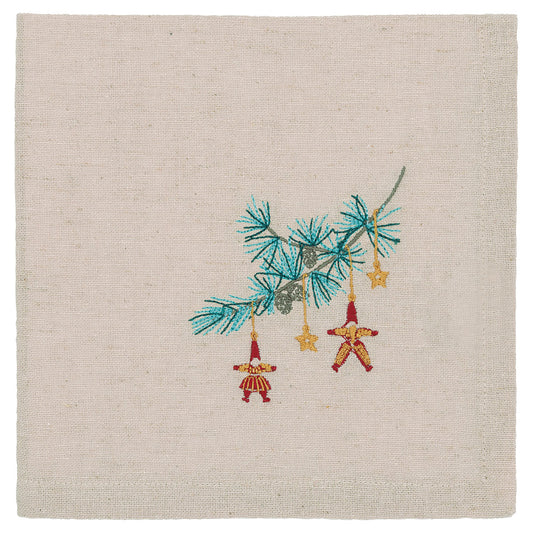 Stoffserviette w embroidery Juana sand