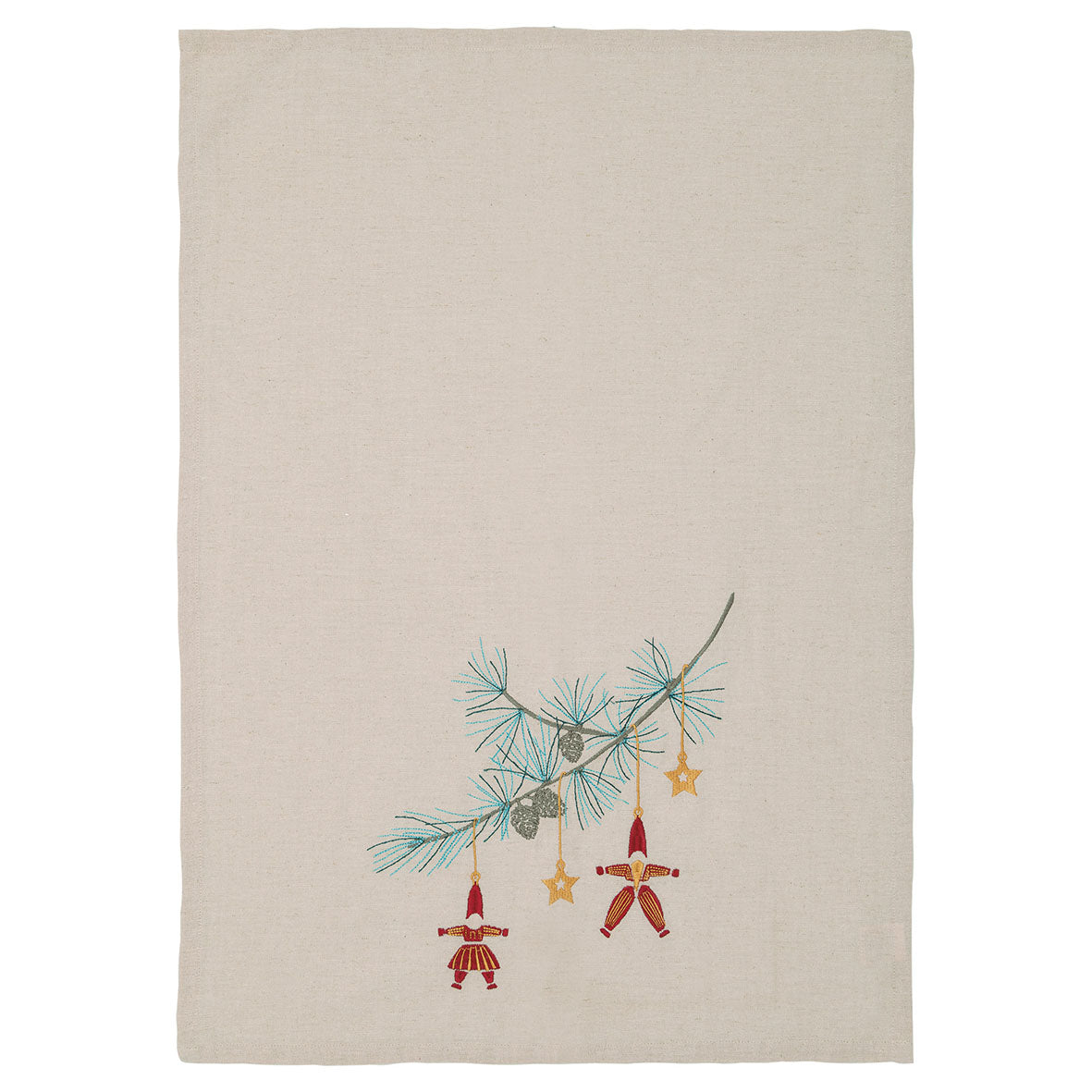 Tea towel w embroidery Juana sand