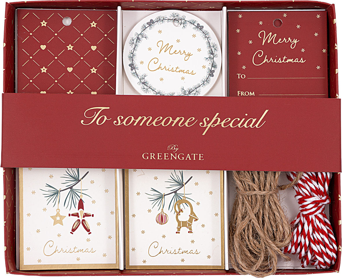 Gift tag box Juana white 25 pcs ass