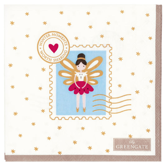 Napkin Xmas letter white small 20pcs