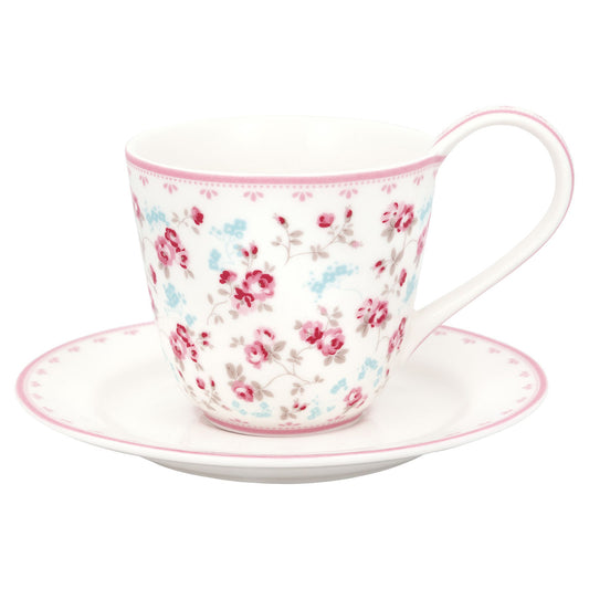 Cup & saucer Elsy white