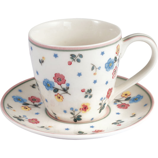 Espresso mug and saucer Adelena white