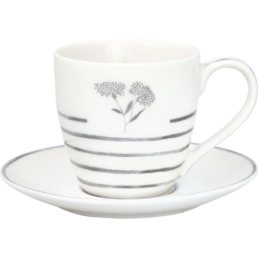 Espresso mug and saucer Sabine white