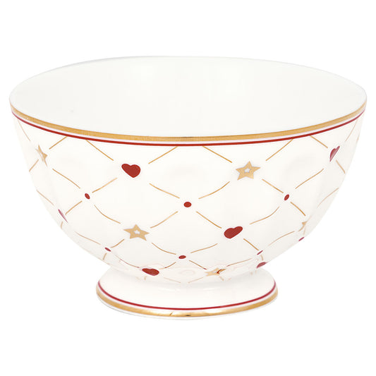 French bowl medium Clarina heart white