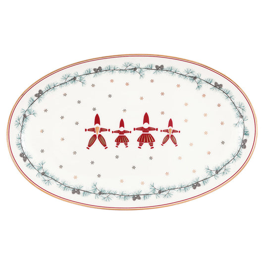 Oval serving plate Juana white small