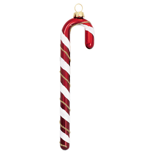 Ornament glass Candy cane red large