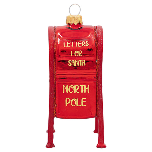 Ornament glass Postbox red